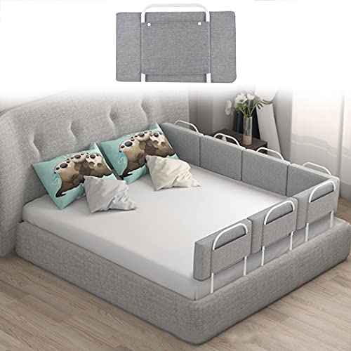 Mgchowue Bettgitter für Kinder, Rausfallschutz Bett Bettgitter Bettschutzgitter, passend für Kinderbetten, Elternbetten und Alle Matratzen Massivholzbetten(eine Seite) (Color : Grey, Size : 60cm) von Mgchowue