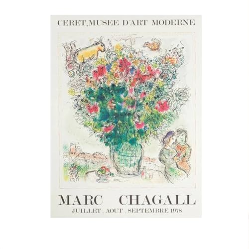 Mhdfi Domfk Marc Chagall Aquarell Poster Abstrakte Blumen Wandkunst Marc Chagall Leinwand Gemälde und Drucke Nordische Wohnkultur Bild 50x70cmx1 Kein Rahmen von Mhdfi Domfk