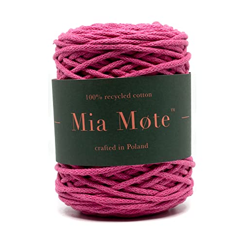 Mia Mote Thinny Line Makramee garn Baumwollkordel 100% Baumwollgarn DIY makramee Vorhang Kordel Weben Stricken Boho deko 3mm 100m strahlende Orchidee/Rose von Mia Mote