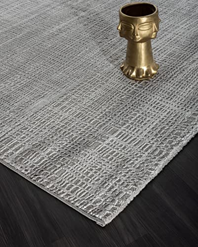 Mia´s Teppiche Teppiche Anna moderner Teppich für Wohnzimmer, Schlafzimmer und Flur, Grau, 80x300 cm, Grau-Design 3 von Mias Teppiche
