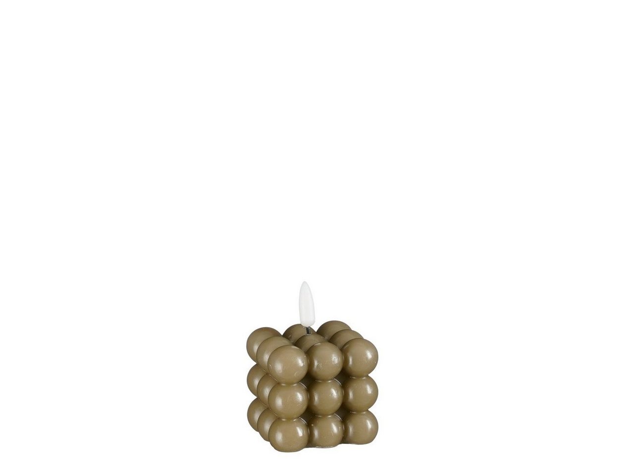 Mica Decorations LED-Kerze Mica Kerze LED 6 x 6 x 8,5 cm taupe warm weiß led von Mica Decorations