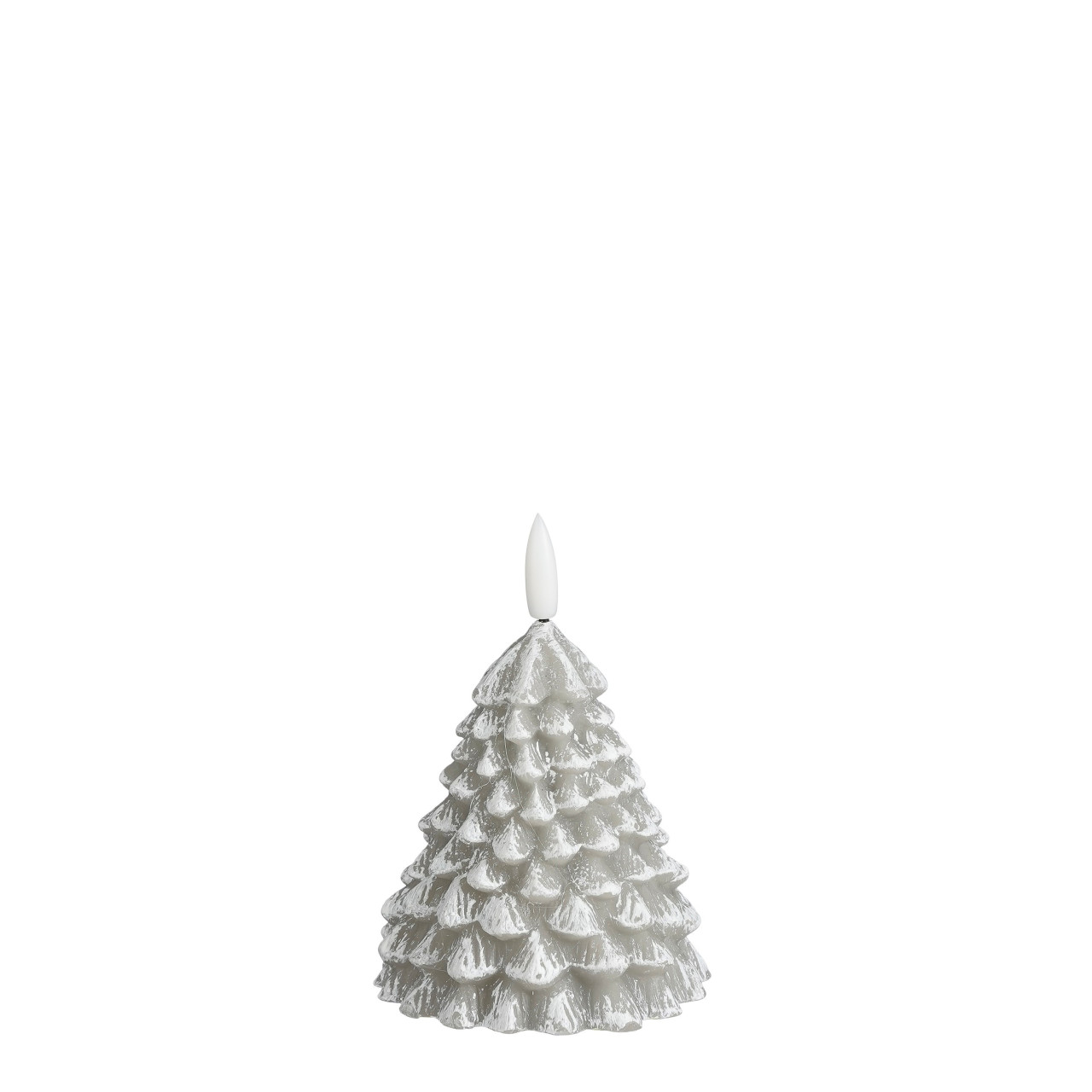 Mica Kerze LED Weihnachtsbaum 12 x Ø 8,5 cm grau batteriebetrieben Timer von Mica Decorations