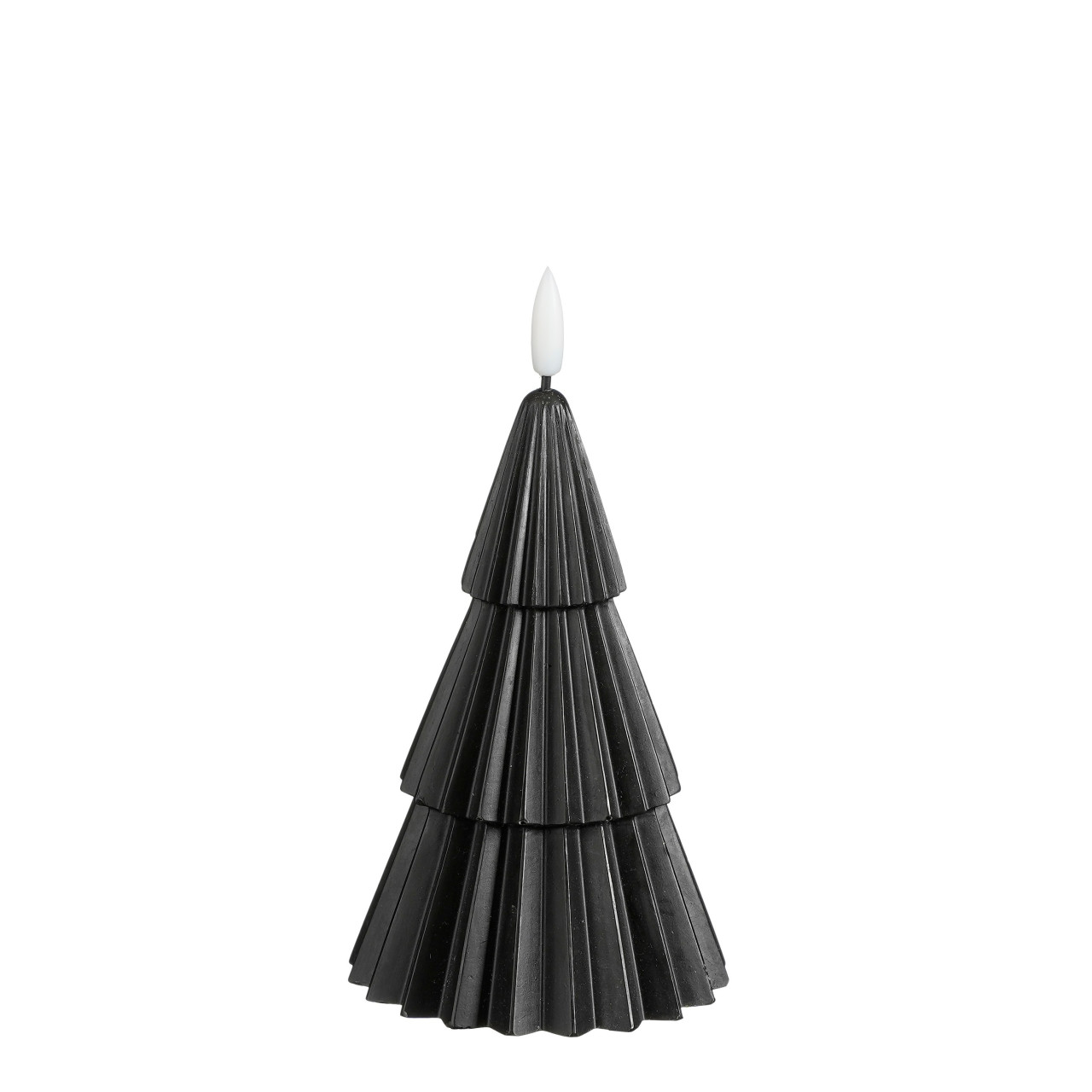 Mica Kerze LED Weihnachtsbaum 15 x Ø 10 cm schwarz batteriebetrieben Timer von Mica Decorations