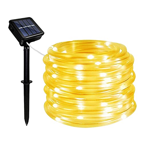 Micacorn Solar Lichtschlauch Lichterkette, Wasserdichte Lichtschlauch 12 Meter 8 Modi 100 LED Solar Lichterkette Aussen für Schwimmbad Hochzeit Weihnachten Party Ferien Dekorationen von Micacorn