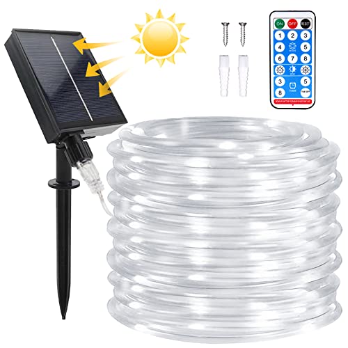 Micacorn Solar Lichtschlauch Lichterkette, Wasserdichte Lichtschlauch 22 Meter 8 Modi 200 LED Solar Lichterkette Aussen mit Fernbedienung für Schwimmbad Hochzeit Weihnachten Party Dekorationen von Micacorn