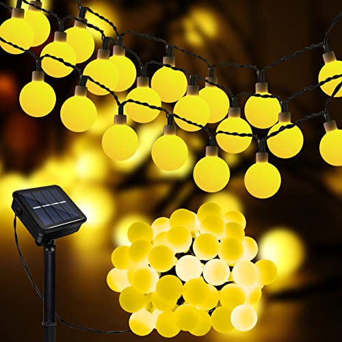 Micacorn Solar Lichterkette Aussen, Wasserdichte Ball Solarlichterkette 7 Meter 8 Modi 50 LED Globe Solarlichterkette für Garten Hochzeits Terrassen Bäume Party Weihnachten Dekoration von Micacorn