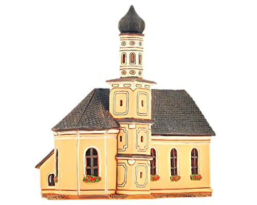 Midene Keramik Aroma Lichthaus, Handarbeit, Künstlerische Miniature, Historische Kirche in Weilheim, Deutschland, D317N von Midene