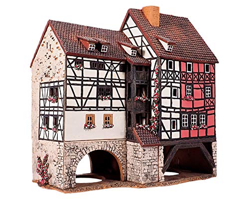 Midene Keramik Aroma Lichthaus, Handarbeit, Künstlerische Miniature, Historische Krämerbrücke in Erfurt, Deutschland, F247AR von Midene