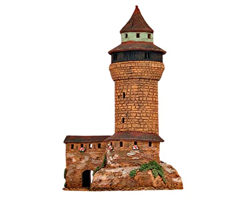 Midene Keramik Aroma Lichthaus, Handarbeit, Künstlerische Miniature, Historisches Sinwellturm auf der Kaiserburg in Nürnberg, Deutschland, D349N von Midene