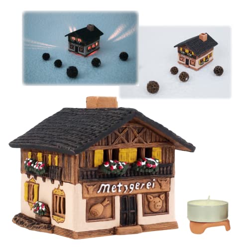 Midene Keramik Aroma Lichthaus, Handarbeit, Künstlerisches Miniatur, Alte Metzgerei in Bavaria, Deutschland, A269AR von Midene