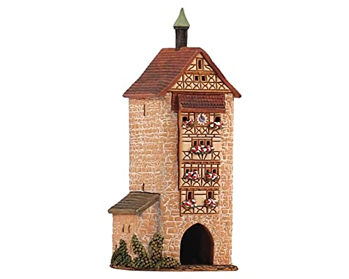 Midene Keramik Aroma Lichthaus, Handarbeit, Künstlerisches Miniatur, Historisches Dolder Turm in Riquewihr, Elsass, Frankreich, B308N von Midene
