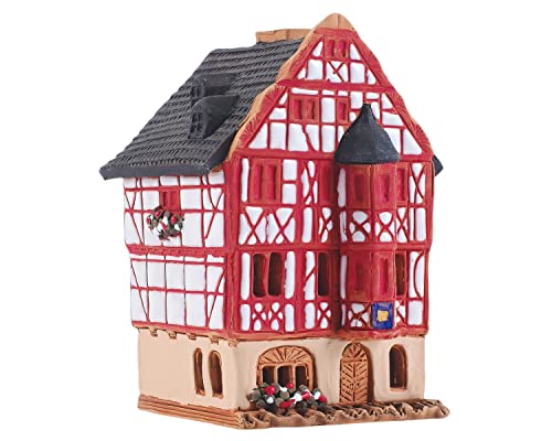 Midene Keramik Räucherhaus , Handarbeit , Künstlerisches Miniatur, Altes Fachwerkhaus in Limburg, Deutschland, R335 von Midene