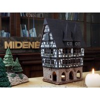 Keramikhaus Teelichthalter Kerzenhalter Wohndeko Handgefertigte Miniatur Haus Replik Des Originalen Rathauses in Alsfeld F16 Tiny House Midene Keramikhaus Teelichthalter Kerzenhalter Wohndeko Handgefertigte Miniatur Haus Replik Des Originalen Rathauses in Alsfeld F16 Tiny House Midene von MideneArtStudio