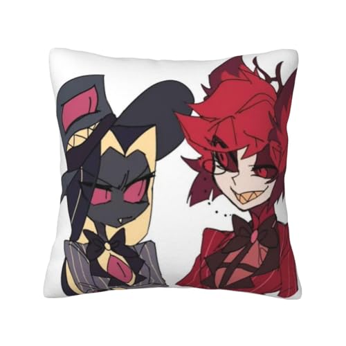 Mifeiwukawa Angel Dust Hazbin Hotel Kissenbezug 45x45 cm Anime Sofakissen Cover Alastor Lucifer Deko Kissenbezug Leinen Square Pillow Case (5) von Mifeiwukawa