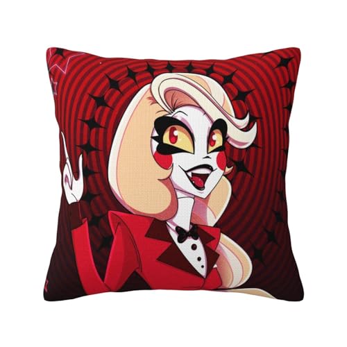 Mifeiwukawa Hazbin Hotel-Kissenbezug Anime Hazbin Hotel Figur Druck Kissenbezug Hazbin Hotel Alastor/Angel Dust Kissenbezug 45 x 45 cm (ohne Kissen) (Typ 1) von Mifeiwukawa