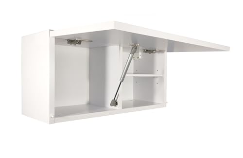 Milionmeblicom Badezimmerschrank Laura Hängeschrank Badezimmermöbel Klappbarer Badezimmer Wandschrank Teleskopöffnung - Mattweiß/Mattweiß, Maße 30 x 60 x 23 cm von Milionmeblicom