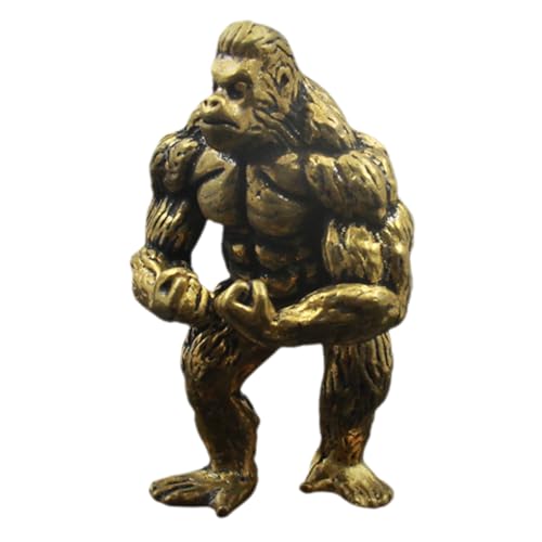 Milisten Skulptur buchattrappe Mini-Gorilla-Statue Gorilla-Figur aus Messing Kupferverzierungen Messingdekor Kupfer-Gorilla-Dekor Desktop-Gorilla-Ornament Jahrgang schmücken Zubehör von Milisten