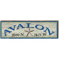 Avalon Seestern Breitengrad Längengrad Zeichen | Wand Kunstdruck Auf Echtholz von MillWoodArt