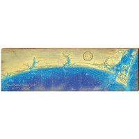 Bald Head Island Karte | Wand-Kunstdruck Auf Echtholz von MillWoodArt
