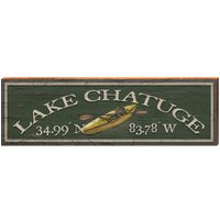 Lake Chatuge Kayak Breite Längengrad | Wand-Kunstdruck Auf Echtholz von MillWoodArt
