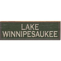 Lake Winnipesaukee Schild | Wand-Kunstdruck Auf Echtholz von MillWoodArt