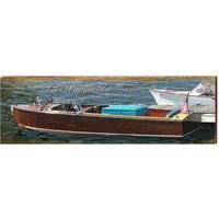 Lake Winnipesaukee Vintage Boot | Wand-Kunstdruck Auf Echtholz von MillWoodArt