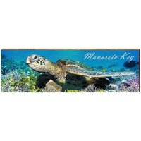 Manasota Key Meeresschildkröte | Echtholz Kunstdruck von MillWoodArt