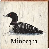 Minocqua Loon Zeichen | Echtholz Kunstdruck von MillWoodArt