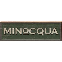 Minocqua Zeichen | Echtholz Kunstdruck von MillWoodArt