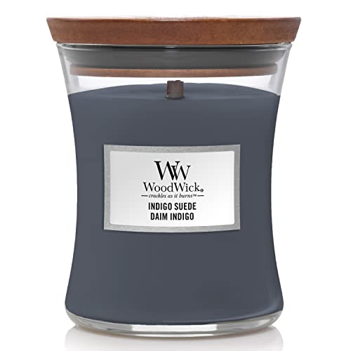 Millefiori woodwick Kerzen, Indigo Suede, Mittel, 530 von WoodWick