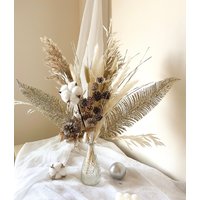 Gold Boho Weihnachtsfarben Getrocknete Blumen Herzstück, Petite Trockenblumen Geschenk, Weihnachten Wohnkultur von MillionBlooms