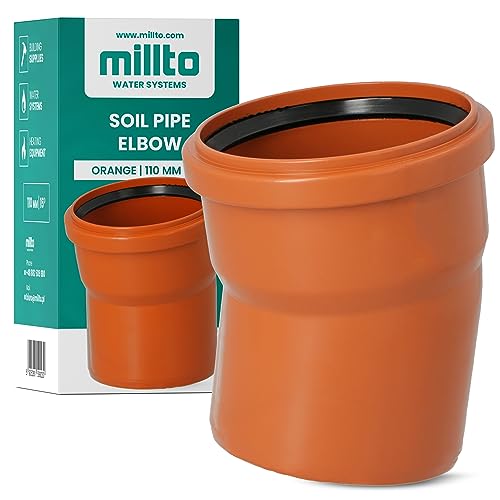 Millto™ Kunststoff Bogen 110x110 mm 15º Rohrbogen Abwasser Installation PP-Bogen Abwassersysteme Abflussrohr Anschluss Kanalisationsrohr Sanitärverbinder Armaturen für Entwässerungssysteme von Millto