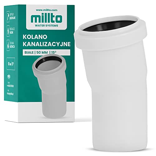 Millto™ Bodenrohr Steckfitting Winkel Ablaufmuffe Biegung Ringdichtung Kunststoffkrümmer Abfallrohrkrümmer Muffenringdichtung (15 Grad/50 mm) von Millto