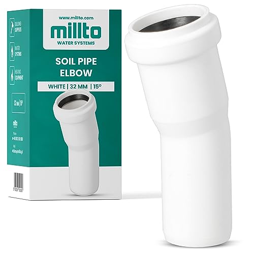 Millto™ Kunststoff Bogen 32x32 mm 15º Rohrbogen Abwasser Installation PP-Bogen Abwassersysteme Abflussrohr Anschluss Kanalisationsrohr Sanitärverbinder Armaturen für Entwässerungssysteme von Millto