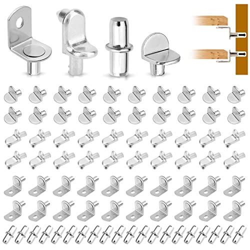 Einlegeboden Halter, 80 Stücke Regalbodenträger, 5mm Regalbrett Halterung Kit Für Schränke, Möbel, Regalstützen (4 Größen) von MingZhuInC