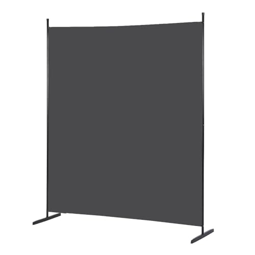 Mingone Raumteiler Trennwand Extralanger Paravent 1-TLG. Sichtschutz Faltbar mit Metallrahmen Polyester-Mischgewebe für Wohnzimmer, Schlafzimmer, Küche, Büro, Balkon, Garten, Anthrazit, 175x176cm von Mingone