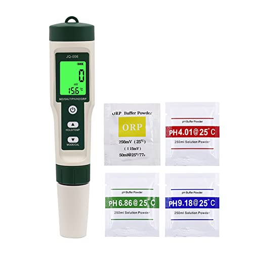 Mioloe 10 in 1 Wasserqualität Tester PH/TDS/SALT/SG/ORP/EC/Hydrogen/Resistivität/TEMP/Nährstoff Professionelle hohe Genauigkeit Prüfung Stift mit LCD für Trinkwasser Schwimmbad Aquarium (01) von Mioloe