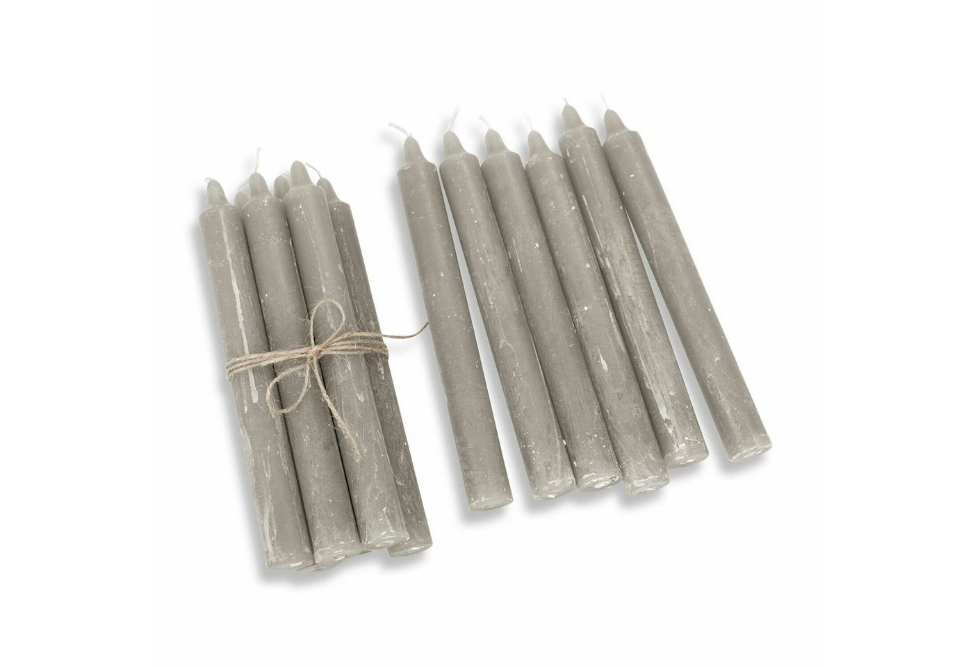 Mirabeau Stumpenkerze Kerze 12er Set Bauceau taupe von Mirabeau