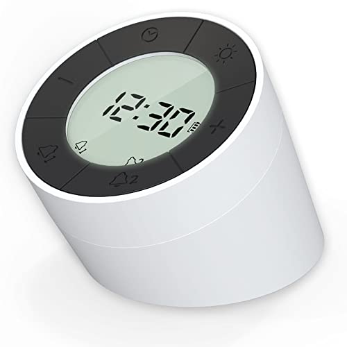 Miraval Digitaler Akku-Wecker: Alarm ausschalten durch Schütteln, als Taschenlampe, Nachtlicht, 2 Alarme, Snooze, als Reisewecker, unterschiedliche Helligkeitsstufen, USB-C-Kabel von Miraval