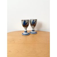 Handgemachte Steinzeug Kelche, Paar Studio Keramik Kelche von MissVintageBox