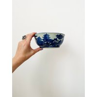 Vintage Victoria Ware Ironstone Keramik Geleeform in Blau & Weiß, Blaues Weidenmuster von MissVintageBox