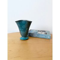 studio Keramik Vase, Blaue Erdfarbene Vase von MissVintageBox