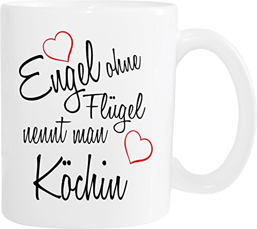 Mister Merchandise Becher Tasse Engel ohne Flügel nennt Man Köchin Kaffee Kaffeetasse liebevoll Bedruckt Beruf Job Geschenk Weiß von Mister Merchandise