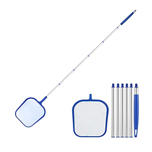Mllkcao Skimmer Pool Kescher mit Teleskopstange, Tief PoolReinigung Poolkescher Zubehör für Schwimmbad Teiche Whirlpools Brunnen, Swimming Pool Cleaner Netz für klar Blätter Insekten Debris von Mllkcao
