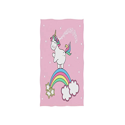 Mnsruu Handtuch mit Cartoon-Einhorn auf Regenbogenwolke, weich, für Bad, Hotel, Spa, Fitnessstudio, Sport, 76 x 38 cm Mnsruu Handtuch mit Cartoon-Einhorn auf Regenbogenwolke, weich, für Bad, Hotel, Spa, Fitnessstudio, Sport, 76 x 38 cm von Mnsruu