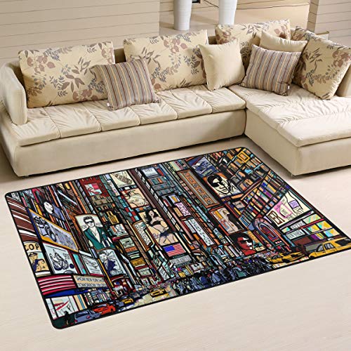 Mnsruu New York City Street Area Teppich Teppiche rutschfeste Bodenmatte Fußmatten Wohnzimmer Schlafzimmer 50 x 80 cm von Mnsruu