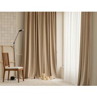 Paar Beige/Camel Samtvorhang Vorhänge, Jede Größe, Wohnzimmer & Schlafzimmer Vorhänge, Benutzerdefinierte Vorhänge von MoMuDesign