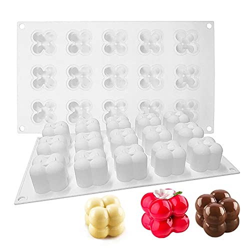 Kerzenform Bubble Kerzen, 15 in 1 3D DIY Silikonform Kerzen Gießen Formen Heimdekorationen Bastel Silikon Kerzen Silikonform Bubble Candle Form für DIY Mousse Schokolade Kerze Harz Kuchen Handgemachte von Mocoli