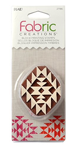 Mod Podge Fabric Creations-Blockdruck Stempel-Kleine Azteken Fliese, Synthetisches Material, Braun, 15.3 x 6.2 x 3.8 cm von Fabric Creations