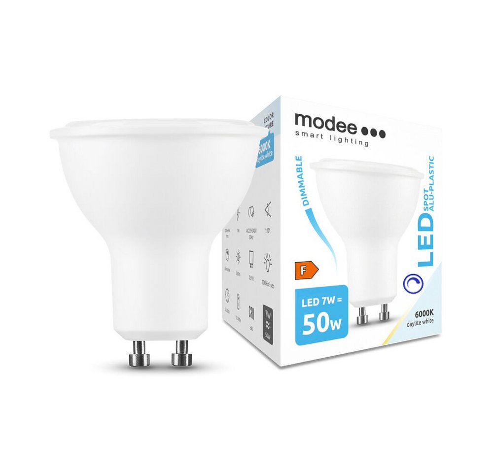 Modee Smart Lighting LED-Leuchtmittel 7 W Dimmbare LED GU10 Leuchtmittel Leuchte LED Spot Einbauleuchte, GU10, Neutralweiß, Alltag von Modee Smart Lighting